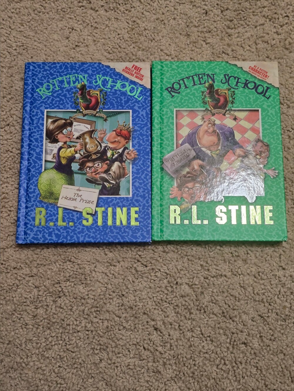 R.L. Stine Rotten School Hardcover Set - Blue & Green Covers